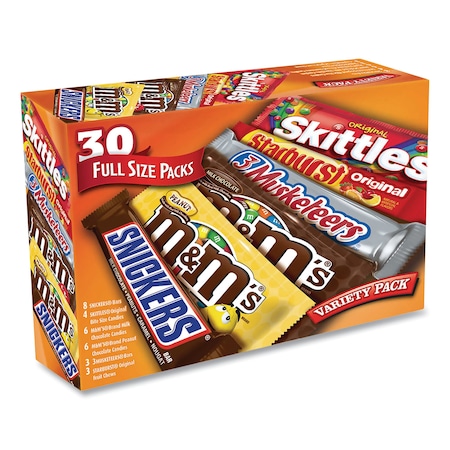 MARS Full-Size Candy Bars Variety Pack, Assorted, PK30 30031